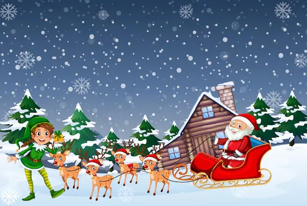 winter scene with a sledge